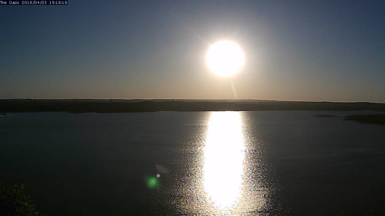 Lake Travis webcam, April 3, 2016 6:25 PM CT
