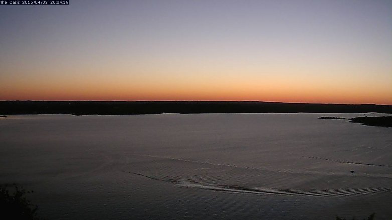 Lake Travis webcam, April 3, 2016 7:10 PM CT