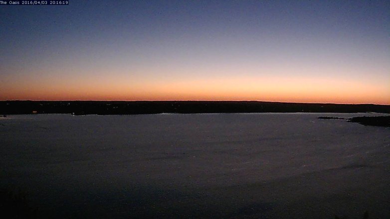 Lake Travis webcam, April 3, 2016 7:25 PM CT