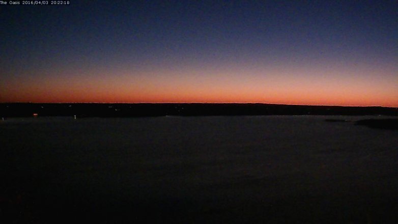 Lake Travis webcam, April 3, 2016 7:30 PM CT