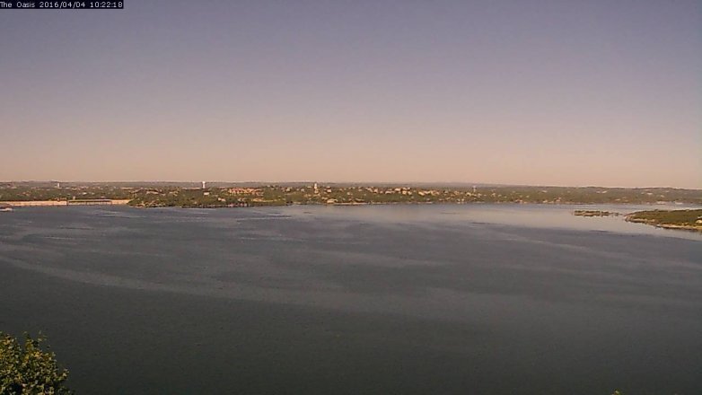 Lake Travis webcam, April 4, 2016 9:30 AM CT