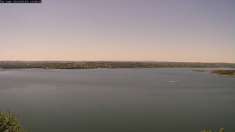 Lake Travis webcam, April 4, 2016 1:45 PM CT
