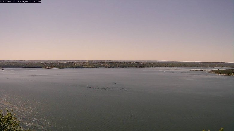 Lake Travis webcam, April 4, 2016 2:35 PM CT