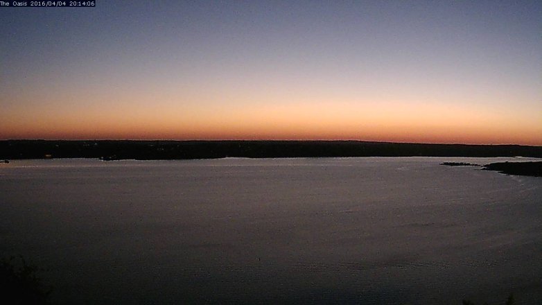 Lake Travis webcam, April 4, 2016 7:20 PM CT
