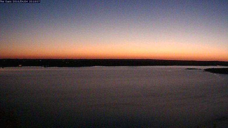 Lake Travis webcam, April 4, 2016 7:25 PM CT