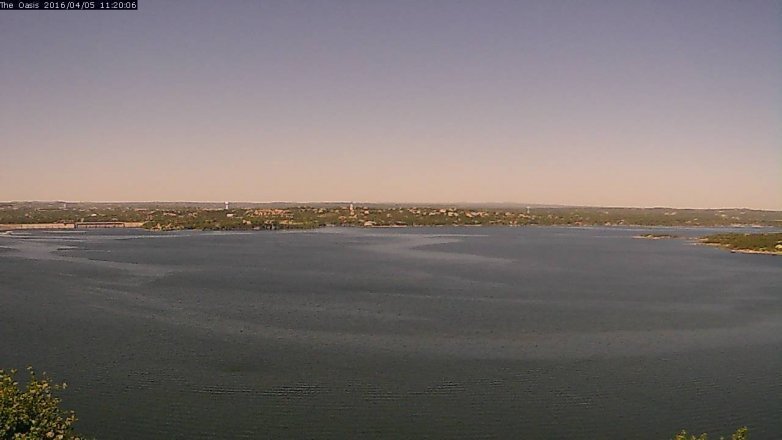 Lake Travis webcam, April 5, 2016 10:25 AM CT