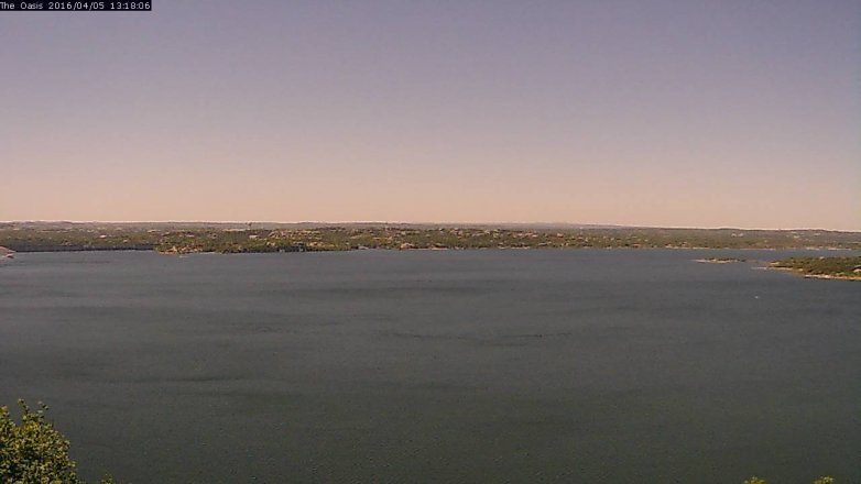 Lake Travis webcam, April 5, 2016 12:25 PM CT