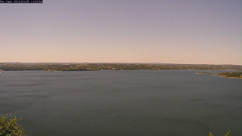 Lake Travis webcam, April 5, 2016 1:10 PM CT