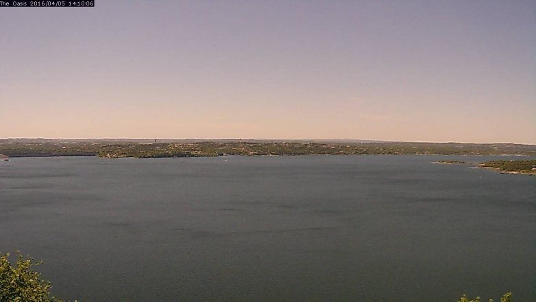 Lake Travis webcam, April 5, 2016 1:15 PM CT