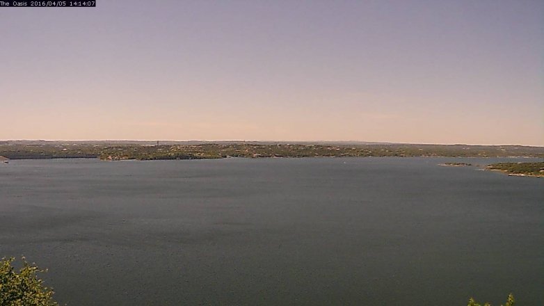 Lake Travis webcam, April 5, 2016 1:20 PM CT