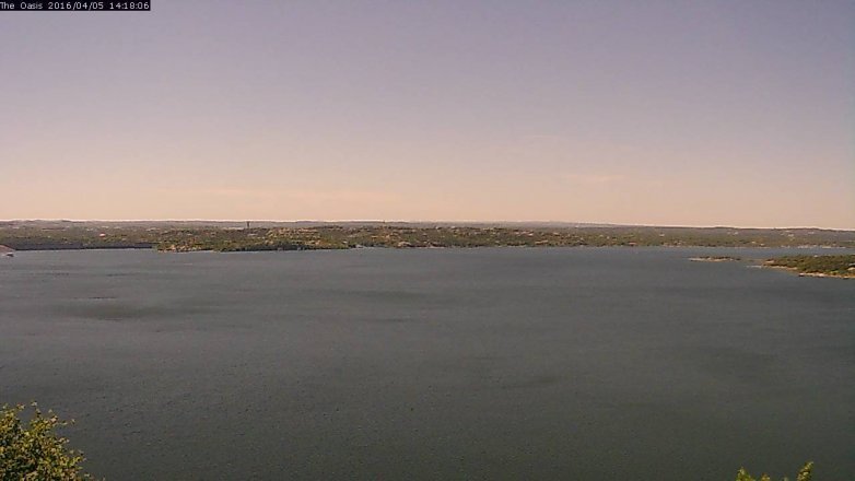 Lake Travis webcam, April 5, 2016 1:25 PM CT