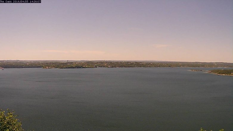 Lake Travis webcam, April 5, 2016 1:30 PM CT
