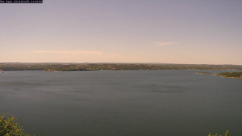 Lake Travis webcam, April 5, 2016 1:40 PM CT