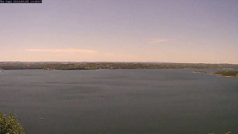 Lake Travis webcam, April 5, 2016 1:45 PM CT