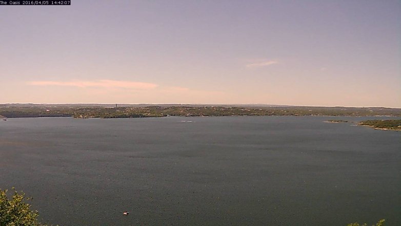 Lake Travis webcam, April 5, 2016 1:50 PM CT