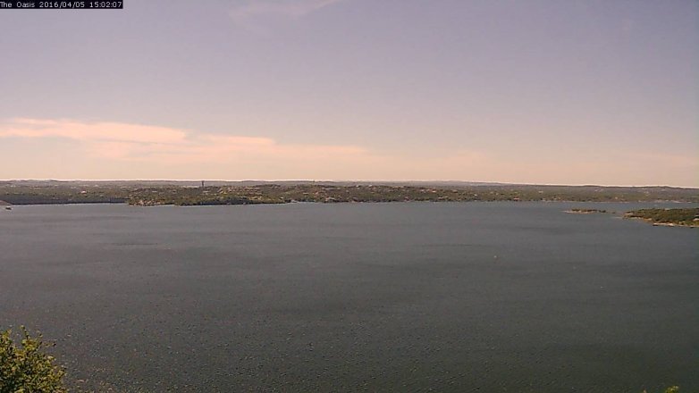Lake Travis webcam, April 5, 2016 2:10 PM CT
