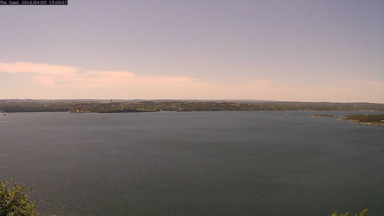 Lake Travis webcam, April 5, 2016 2:15 PM CT