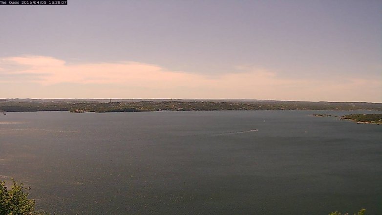 Lake Travis webcam, April 5, 2016 2:35 PM CT