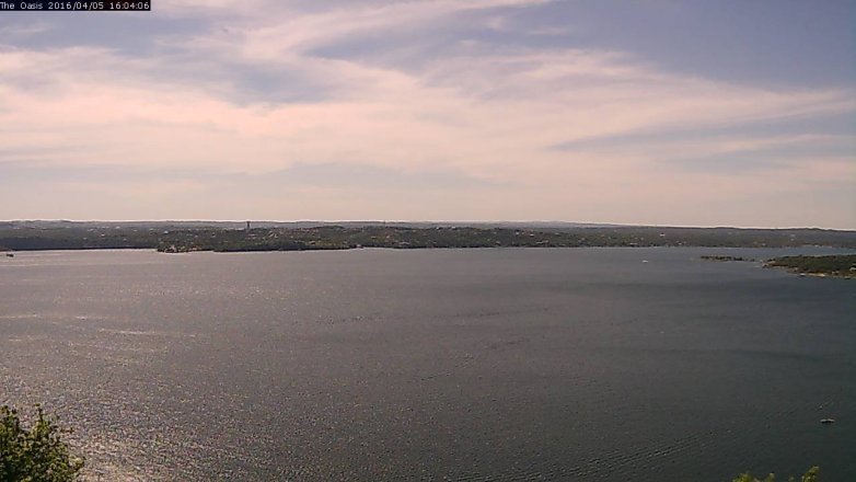 Lake Travis webcam, April 5, 2016 3:10 PM CT