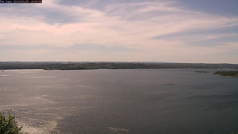 Lake Travis webcam, April 5, 2016 3:15 PM CT
