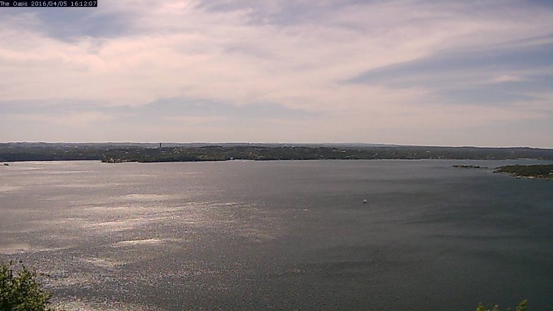 Lake Travis webcam, April 5, 2016 3:20 PM CT