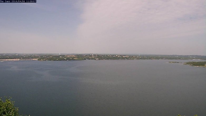 Lake Travis webcam, April 6, 2016 10:15 AM CT