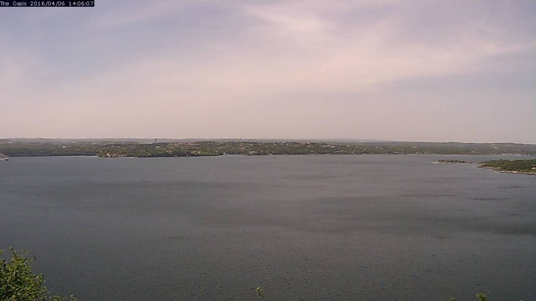 Lake Travis webcam, April 6, 2016 1:15 PM CT
