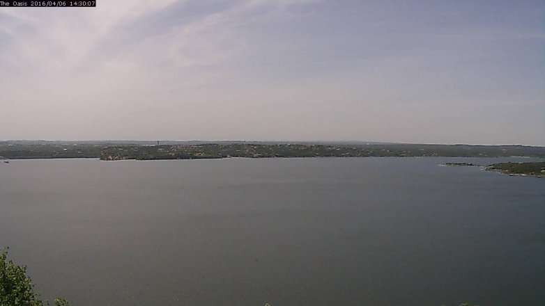 Lake Travis webcam, April 6, 2016 1:35 PM CT