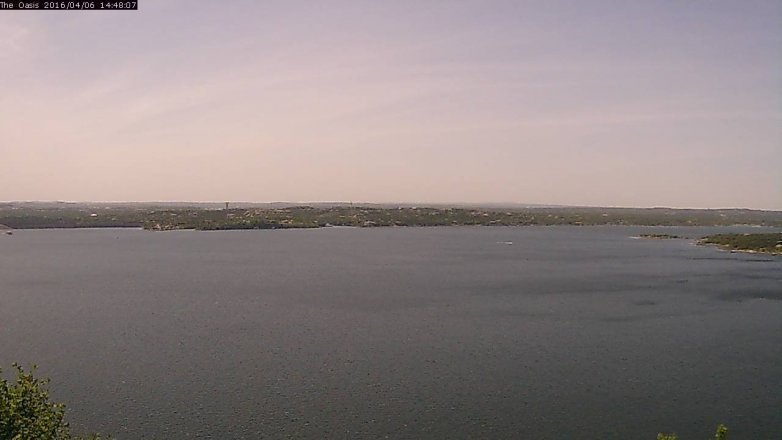 Lake Travis webcam, April 6, 2016 1:55 PM CT