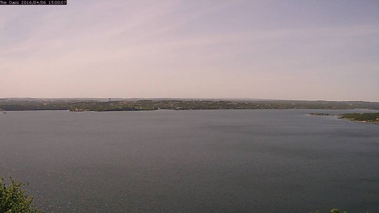 Lake Travis webcam, April 6, 2016 2:05 PM CT