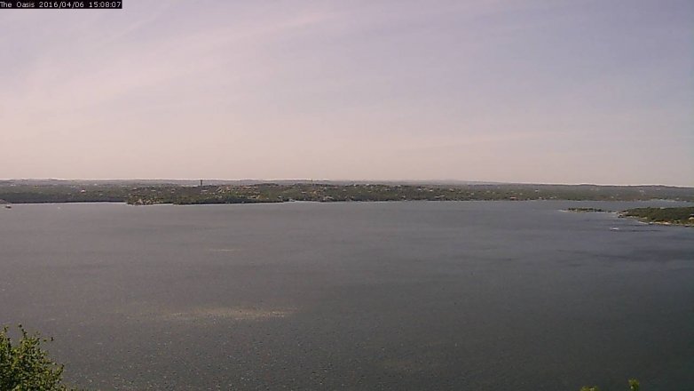 Lake Travis webcam, April 6, 2016 2:15 PM CT