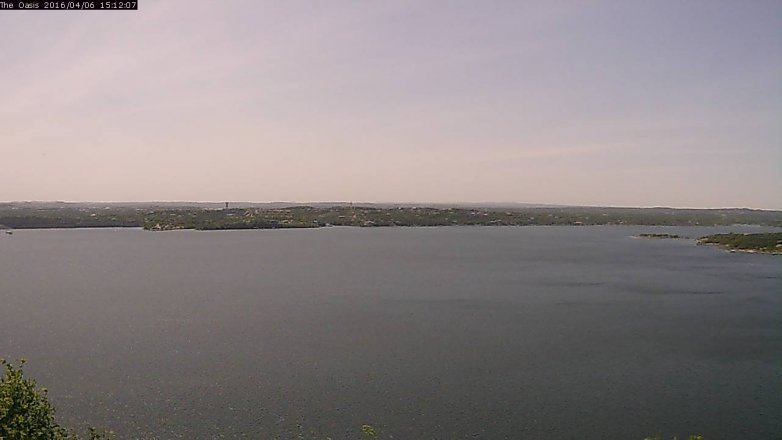 Lake Travis webcam, April 6, 2016 2:20 PM CT