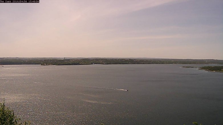 Lake Travis webcam, April 6, 2016 2:55 PM CT