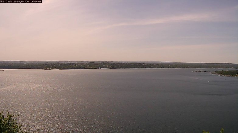 Lake Travis webcam, April 6, 2016 3:10 PM CT