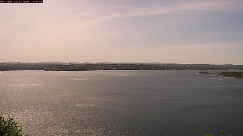Lake Travis webcam, April 6, 2016 3:15 PM CT