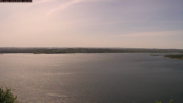 Lake Travis webcam, April 6, 2016 3:20 PM CT