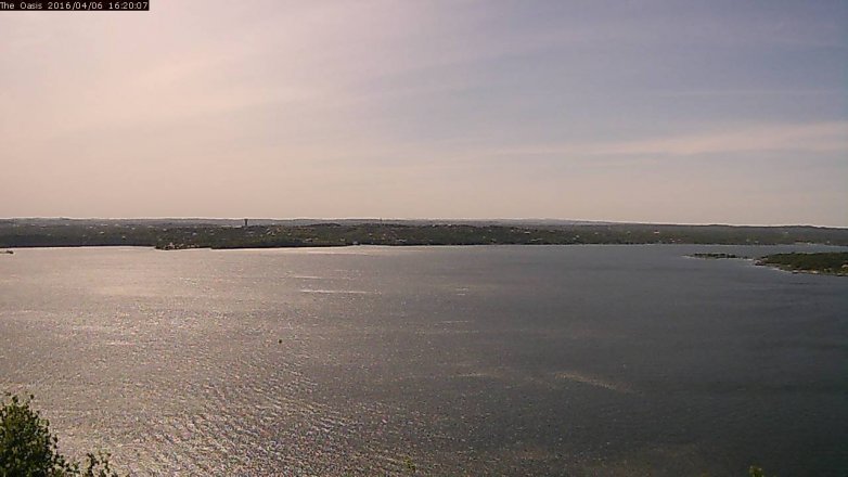 Lake Travis webcam, April 6, 2016 3:25 PM CT