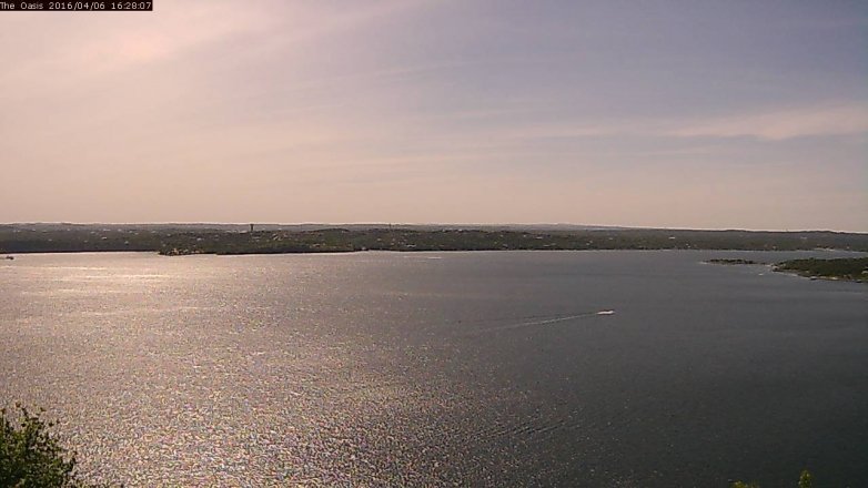 Lake Travis webcam, April 6, 2016 3:35 PM CT