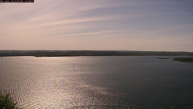 Lake Travis webcam, April 6, 2016 3:55 PM CT
