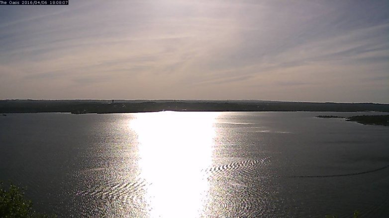 Lake Travis webcam, April 6, 2016 5:15 PM CT