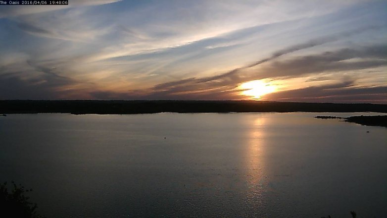 Lake Travis webcam, April 6, 2016 6:55 PM CT