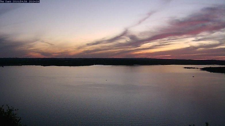 Lake Travis webcam, April 6, 2016 7:10 PM CT