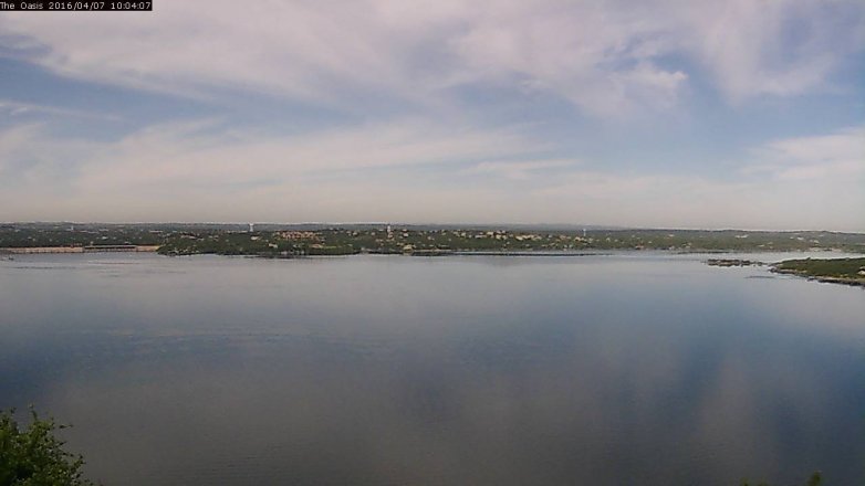 Lake Travis webcam, April 7, 2016 9:10 AM CT