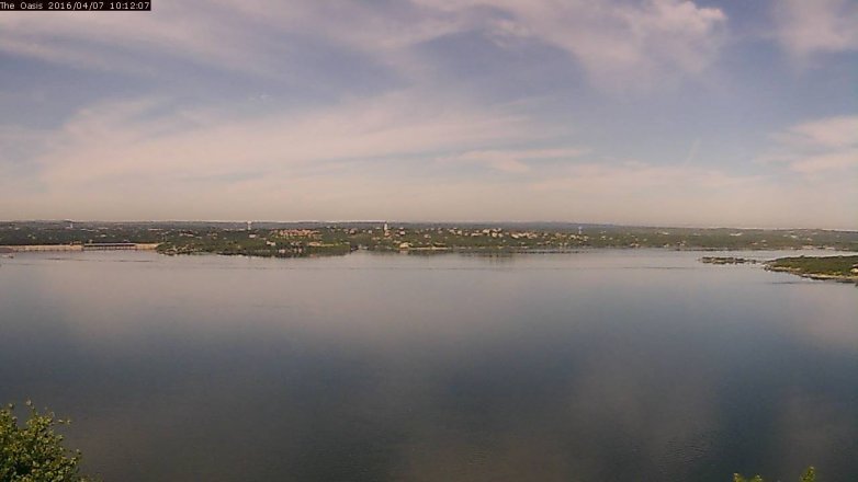 Lake Travis webcam, April 7, 2016 9:20 AM CT