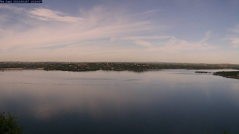 Lake Travis webcam, April 7, 2016 9:30 AM CT