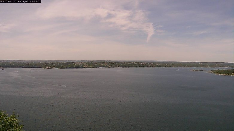 Lake Travis webcam, April 7, 2016 12:45 PM CT