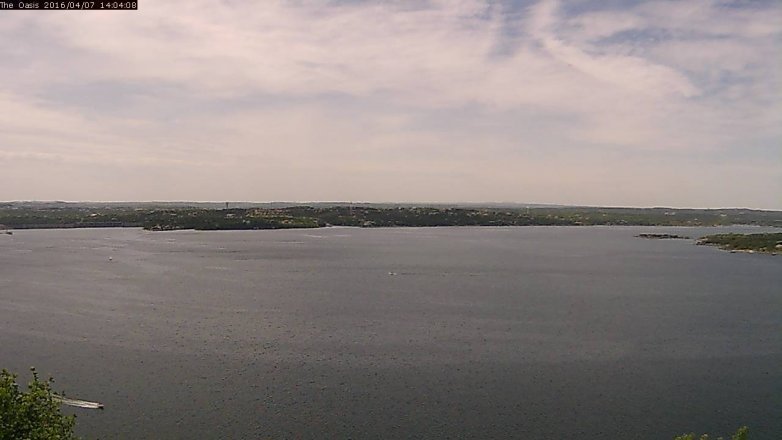 Lake Travis webcam, April 7, 2016 1:10 PM CT