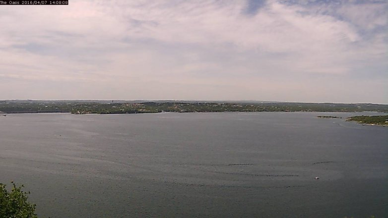 Lake Travis webcam, April 7, 2016 1:15 PM CT