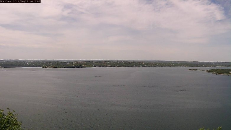 Lake Travis webcam, April 7, 2016 1:20 PM CT