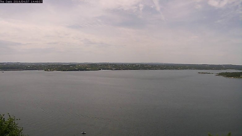 Lake Travis webcam, April 7, 2016 1:55 PM CT